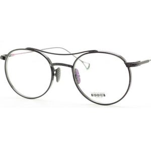 Titanium Prescription Glasses By Les Pieces Uniques THOM Eyewear In A Black Finish With Detailed Engraving 52mm Eye Size B632