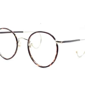 Vintage BOIC Beaufort Savile Row panto shaped spectacles, panto shaped with chestnut rims and curlside arms at The Old Glasses Shop