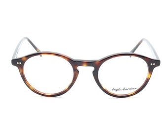Sought-After Panto Shaped Anglo American 406 Glasses Frames In Tortoiseshell Acetate Finish AA 406 TO (B36)
