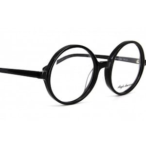 Large Round Anglo American Eyewear 116 Prescription Glasses In Black Acetate 50mm & 55mm Eyesizes AA 116 BLK (B19)