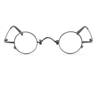 Antique Silver Small Style Round Spectacles By Beuren 32mm - The SMALLEST Round Frame We Have In Stock! B59
