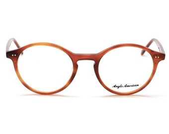 Anglo American 406 Eyewear Demi Blonde Vintage Style Classic Panto Glasses Frames Lightweight Acrylic AA 406 DB (B34)