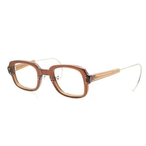 May include: Brown plastic framed glasses with thin silver wire arms.