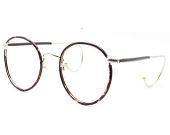 BOIC London Line Beaufort Style Panto Shaped Savile Row Made Glasses With Hooked Earpieces in Chestnut Colour Made in England