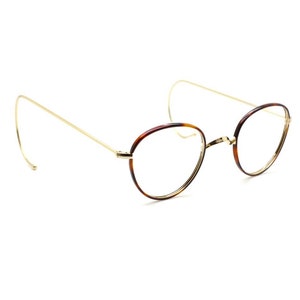 Panto NHS Style Spectacles By Beuren 1730 With Saddle Bridge And Chestnut Rims 42mm With Straight OR Curlside Arms & Option Of A Sunclip B58