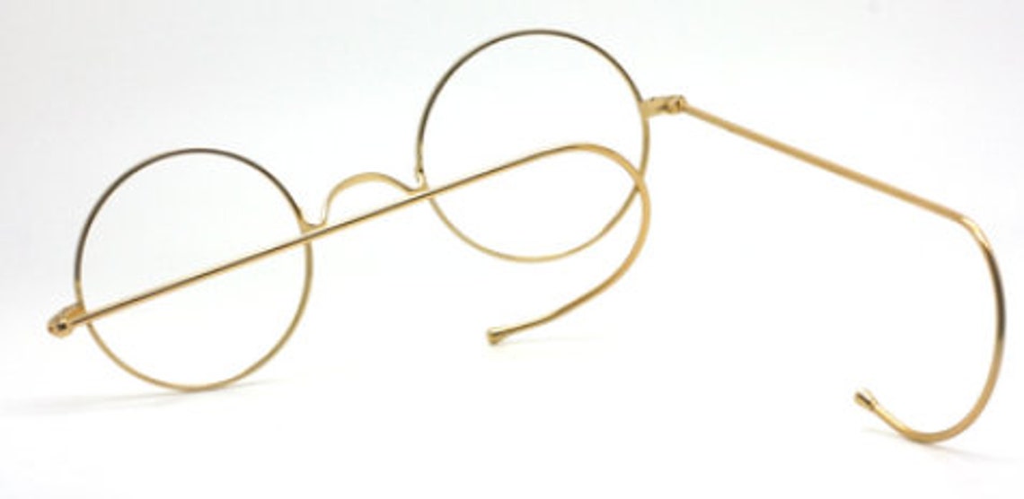 John Lennon Style Round Glasses True Round Gold Wireframe Etsy