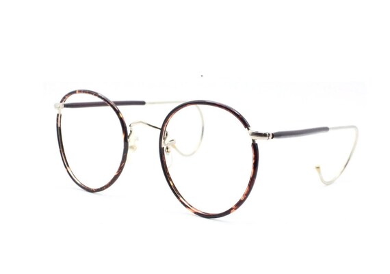 BOIC London Line Beaufort Style Panto Shaped Savile Row Made Glasses With Hooked Earpieces in Chestnut Colour Made in England