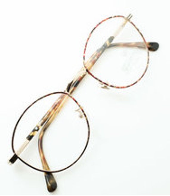 Large Eye Panto Glasses Frames In Gold and Tortoi… - image 2