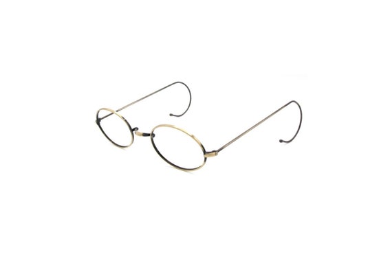 NHS Style Small Antique Gold Oval 1720 'Warwick Bridge' Glasses by Beuren with Straight Arms Or Curlsides Lens Sizes 40-46mm