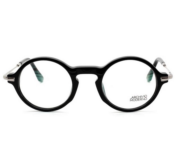 FABULOUS! 2 in 1 Round Archivio Moderno 1930s Black Frame with Variable Arms + Matching Sun Clip