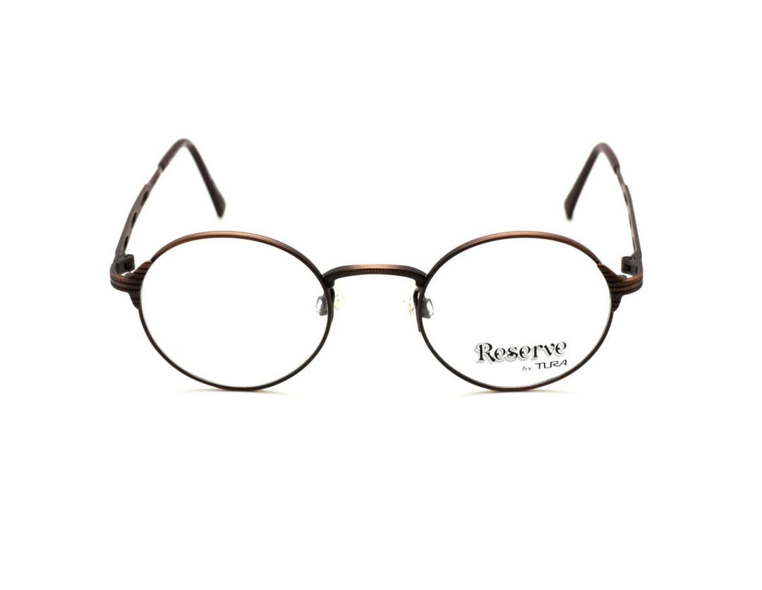 Reserve by TURA 775 Classic ROUND Metal Glasses in A Soft Brown