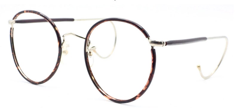 BOIC London Line Beaufort Style Panto Shaped Savile Row Made Glasses With Hooked Earpieces in Chestnut Colour Made in England image 7