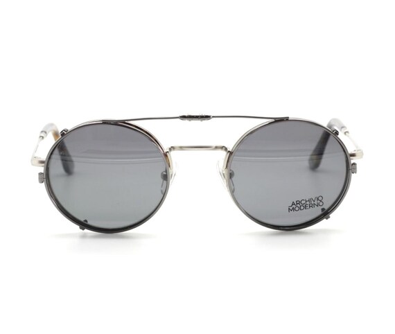 Archivio Moderno Luxury Light Silver & Tortoiseshell Finish Eyewear With Optional Sun Clip 2001 03C