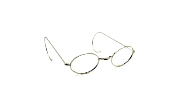 Beuren Shiny Silver Oval 1720 'Warwick Bridge' Spectacles Lens Sizes 40mm-48mm Straight arms Or Curlsides  B75/A