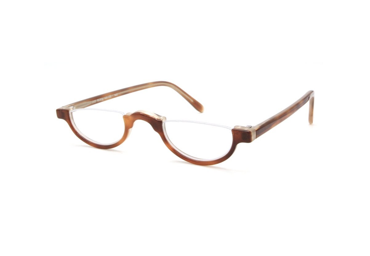 Handmade Reading Spectacles By Schnuchel 313 Half Moon Style Eyewear 44mm Eye Size B812