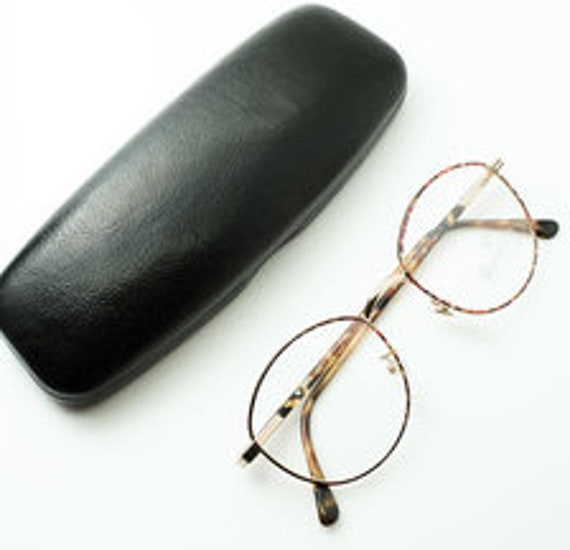 Large Eye Panto Glasses Frames In Gold and Tortoi… - image 1