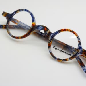 Anglo American Groucho True Round Small Lens Glasses In Multi Colour Shell Available With Sun Clip AA Groucho ABSH (B13)