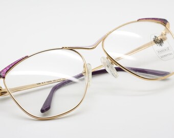 Fabergé Lunettes Beautifully detailed Glitter Gold and Purple Ladies Eyewear