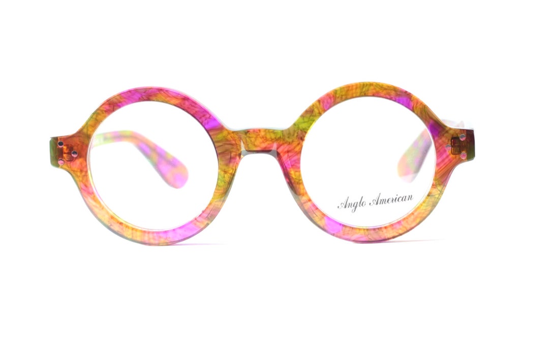 True Round Eyewear Anglo American 180E Thick Rimmed Acetate Glasses in
