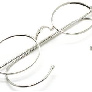 Beuren Shiny Silver Oval 1720 'Warwick Bridge' Spectacles Lens Sizes 40mm-48mm Straight arms Or Curlsides  B75/A