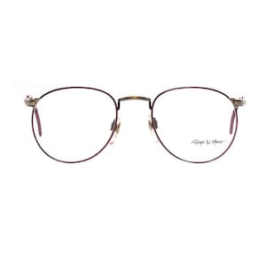 Gafas clásicas con forma de panto, gafas vintage de metal ovaladas de Giorgio Di Marco con un acabado burdeos cálido