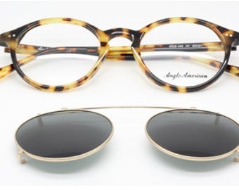 Beautiful Japanese Havana Anglo American 406 Classic Panto Glasses Frames With Or Without Matching SUN CLIP 47mm ONLY! (B35)