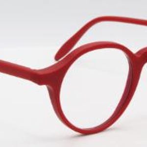 Red Spectacles Small Size Small Panto Shaped Eyglasses Handmade by Schnuchel Model 3575 Acetate ...