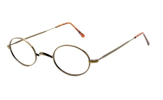 NHS Style Small Antique Gold Oval 1720 'Warwick Bridge' Glasses by Beuren with Straight Arms Or Curlsides Lens Sizes 40-46mm View 4