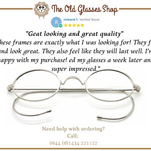 May include: A customer review for a pair of silver round glasses with a quote: "Geat looking and great quality" These frames are exactly what I was looking for! They feel and look great. They also feel like they will last well. I'm happy with my purchase! ed my glasses a week later and super impressed."