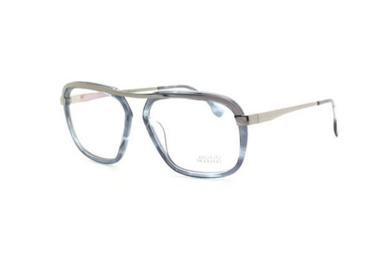 Archivio Moderno 7006 03 Large Eye Square Style Glasses In Grey Blue with Gunmetal Brow Bar 56mm Eye Size B406