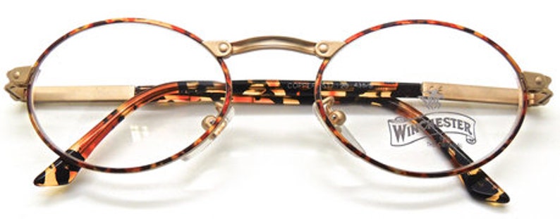 Italian /'Copper/' Oval Glasses with Turtle Colour Rims By Winchester Magic Line