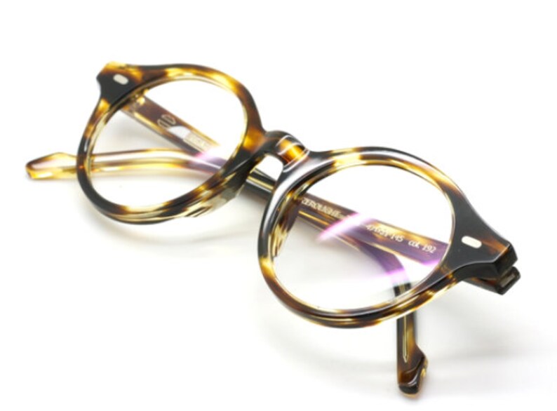 Original Vintage Circular Retro Spectacles In A Tortoiseshell Finish Acetate 47mm Model Zerolight