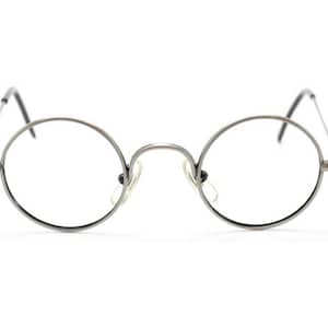 True Round Antique Silver Savile Row Style Eyeglasses By Beuren Model 1400 With Straight Arms Or Curlsides In Eyesizes 36mm-50mm B42 & 43