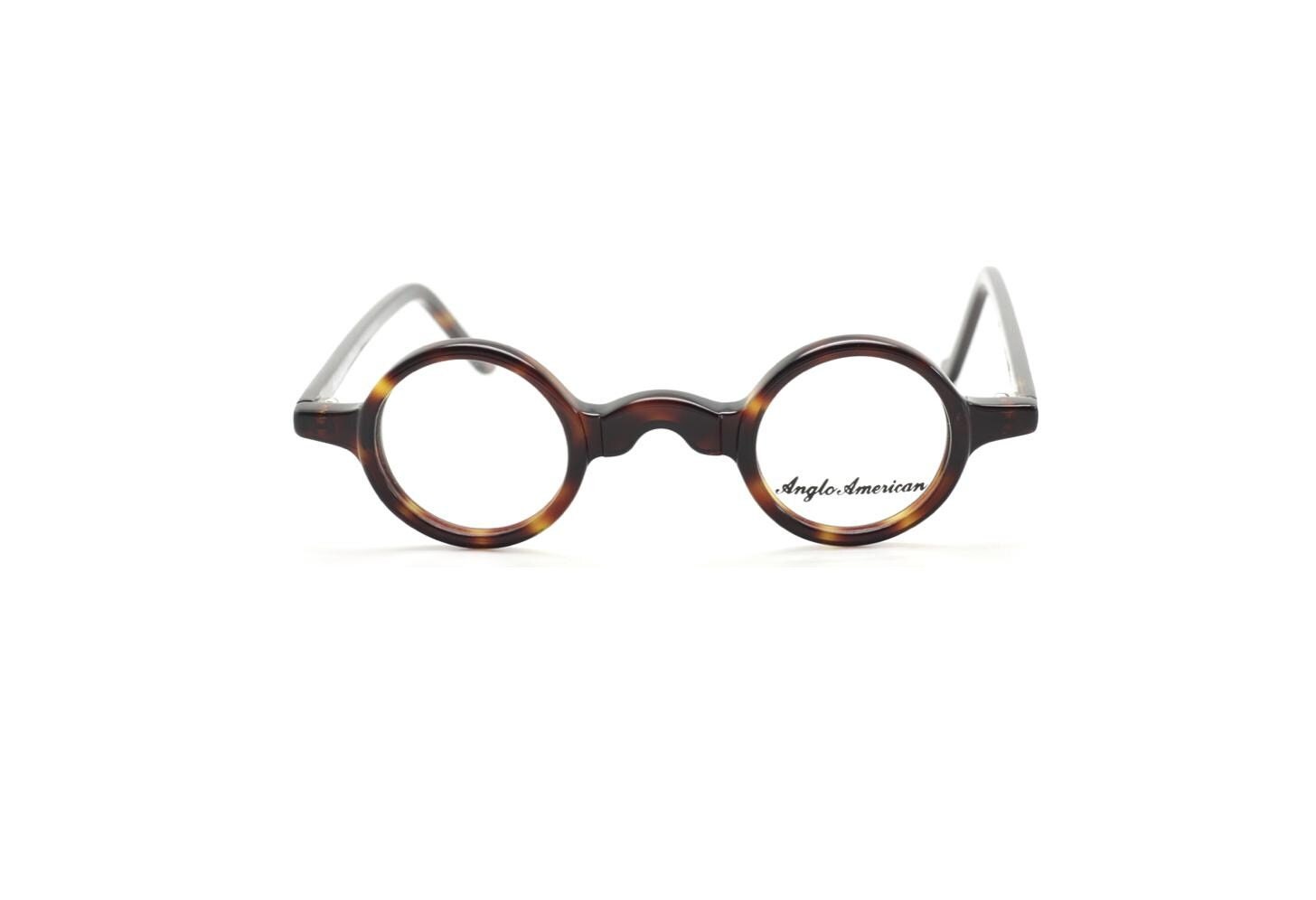 Anglo American Groucho True Round Small Lens Glasses In Classic Tortoiseshell Colour Acetate With Or Without Sun Clip AA Groucho TO (B12)