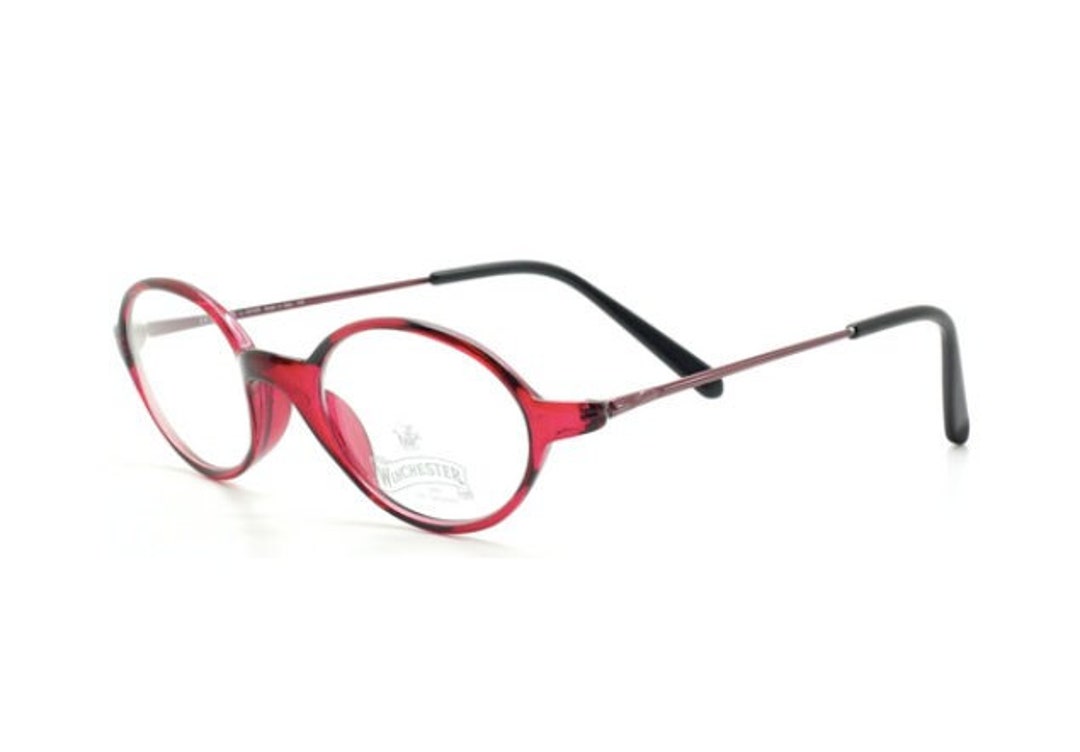 Red Spectacles Small Size Beautiful Red Glasses by Winchester SWEET Vintage Acrylic Small Oval ...