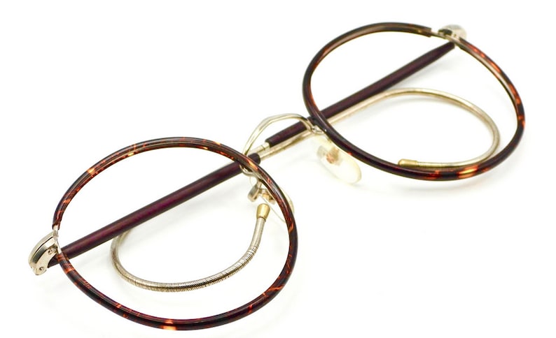 BOIC London Line Beaufort Style Panto Shaped Savile Row Made Glasses With Hooked Earpieces in Chestnut Colour Made in England image 5