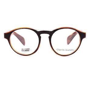 Gianfranco Ferré GFF 630 Vintage Acrylic Glasses By Made in Italy Black and Tan Two Tone Effect