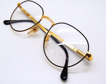 Occhiali 2248 Handmade In Italy Carousel Panto Black and Gold Glasses