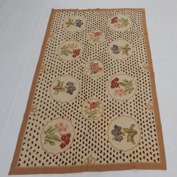 Old Hand Made French Aubusson Design Original Wool Needle Point 184X116cm (131)