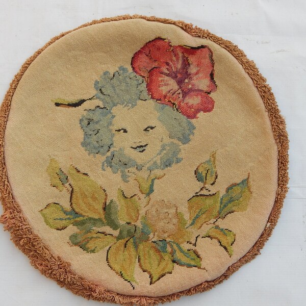 Vintage Beautiful French Hand Made Needle Point (317)