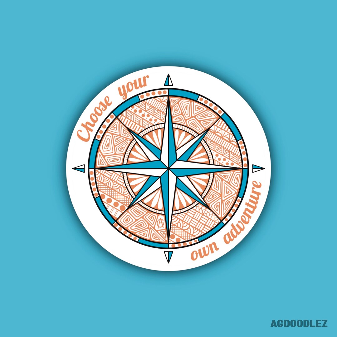 Choose Adventure, Compass, Explore, Waterproof Sticker - Etsy