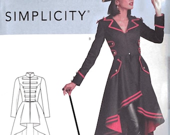 SIMPLICITY 2333 Steampunk Pirate Military Frock Coat Costume Sewing Pattern