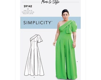 Simplicity 9142 / R11257 Misses' Jumpsuit With One Shoulder Drape By Mimi G Style. 6 - 14 or 16 - 24