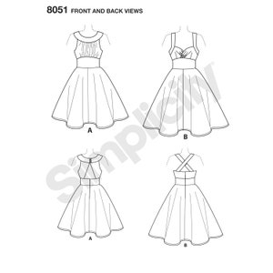 Simplicity 8051 Rockabilly Dress . Misses size 10 18 or 20W 28W image 3