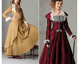Simplicity  2172 Misses' Steampunk / Hamilton Costume Coat, Skirt, Bustier. Size 6-12 or 14 - 22