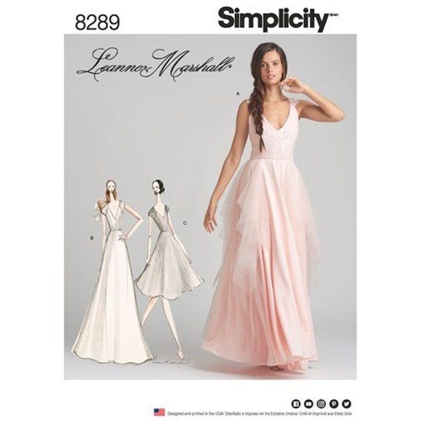 Simplicity 8289 Special Occasion Dresses by Leanne Marshall.  Misses size 4 - 12 or 12 - 20