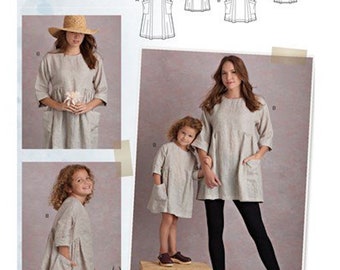 Simplicity 8856 / R11065 Children's and Misses' Artisan Dress and Tunic. Child size 3 -8 with Misses size XS - XL