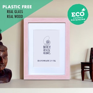 A3 Picture Frame | Pink | Handmade | Free Standing | Modern| Rustic | Vintage | Antique | Photo Frame | Wooden Frames | with Mount Option