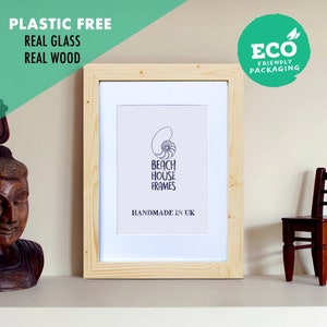 Handmade Natural Wood Picture Frame |  Sizes A2, A3, A4, A5, 4x4, 5x5, 6x6, 5x7, 6x8, 8x10, 11x14, 12x12 | Modern | Natural finish | Wedding