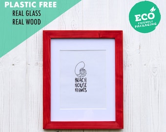 Craig Frames Confetti Modern Red Solid Wood Picture Frame - Cinnamon Red Finish, Rear-Loading